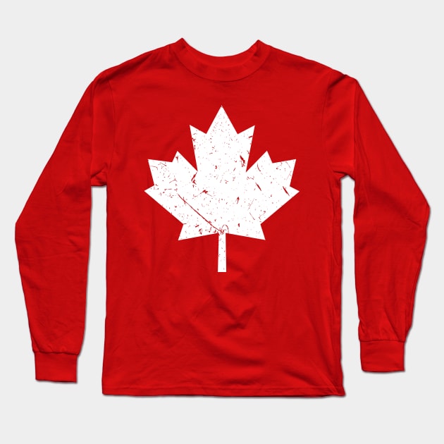 Canada Pride | Vintage Style, Retro Canadian Maple Leaf Long Sleeve T-Shirt by Unicorn Artist